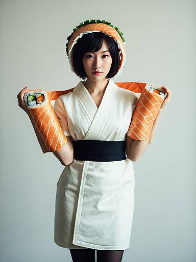 Playful Sushi Roll Costume Portrait