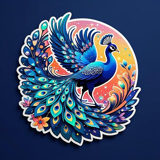 Gorgeous Peacock Flying Through Night Sky