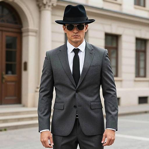 Man in Mob Boss Costume