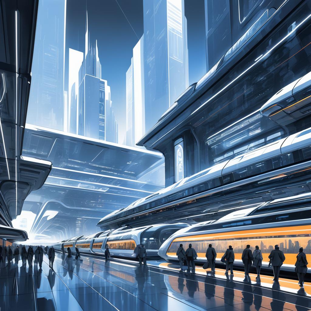 Futuristic Train Station Concept Sketches