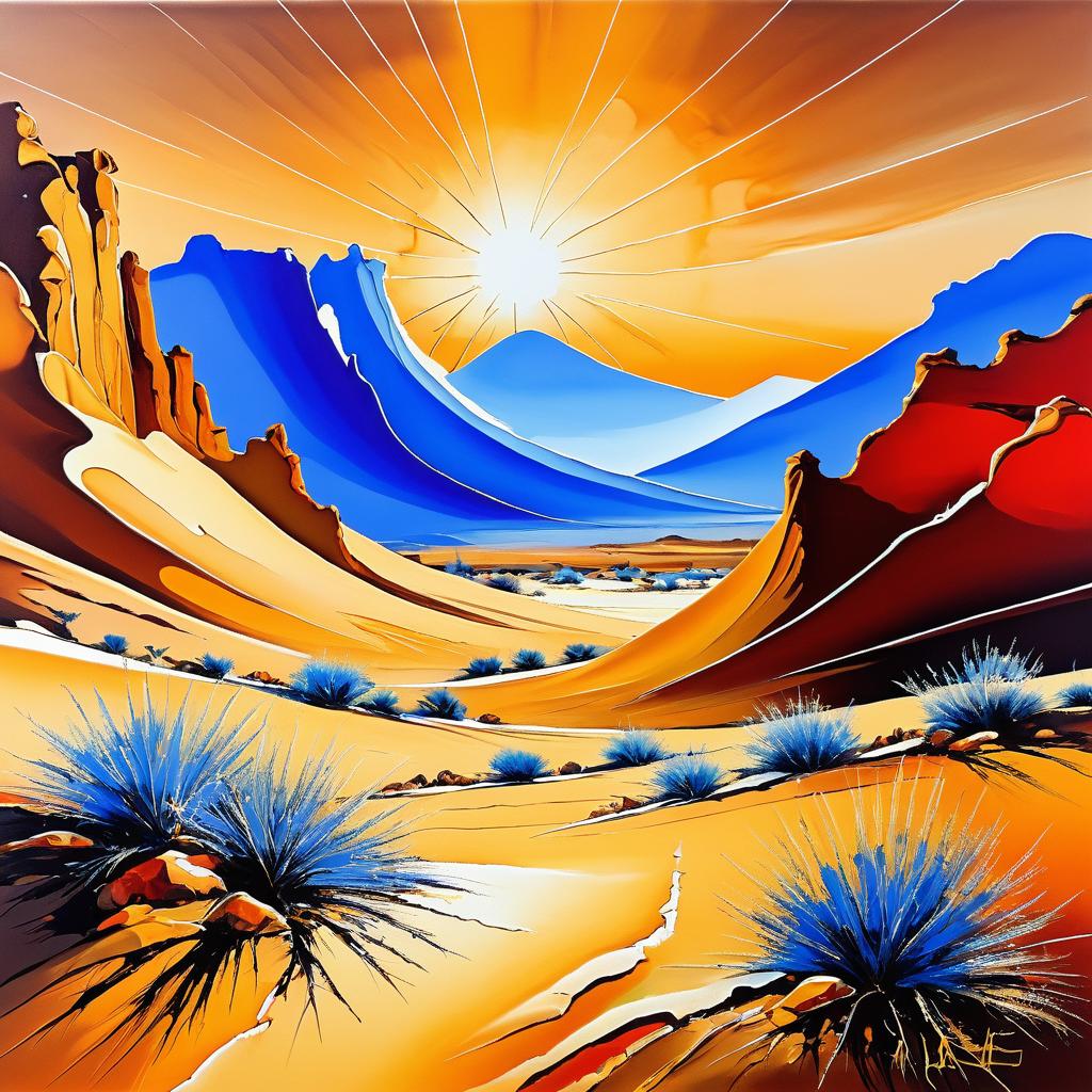 Surreal Desertscape with Dali's Symbolism