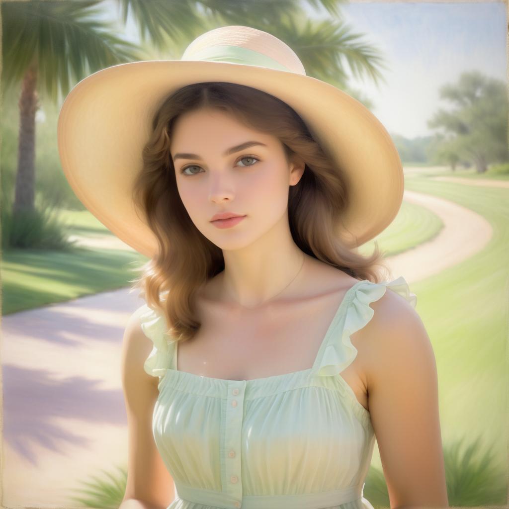 Pastel Portrait of a Young Woman