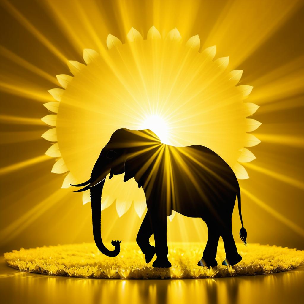 Whimsical Elephant Silhouette with Aura