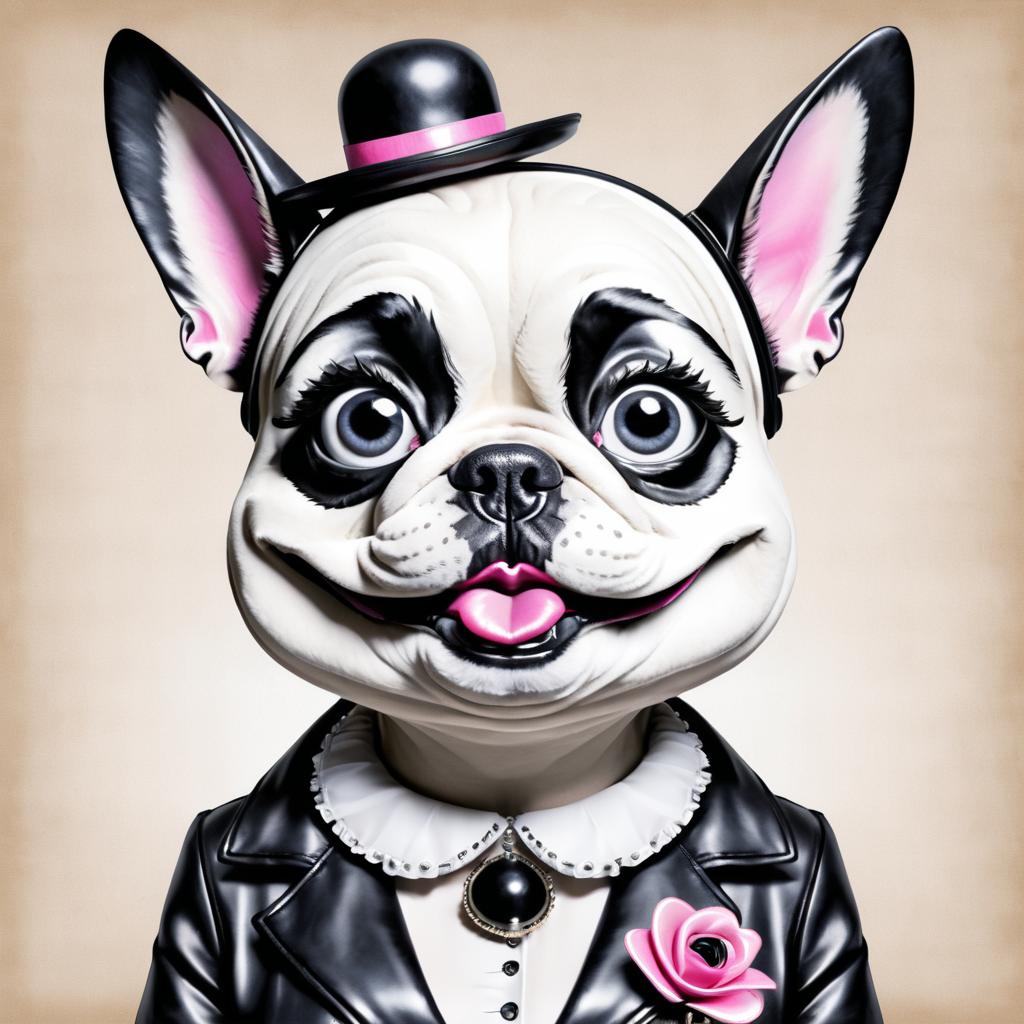 Whimsical Lady Gaga Bulldog Hybrid Art