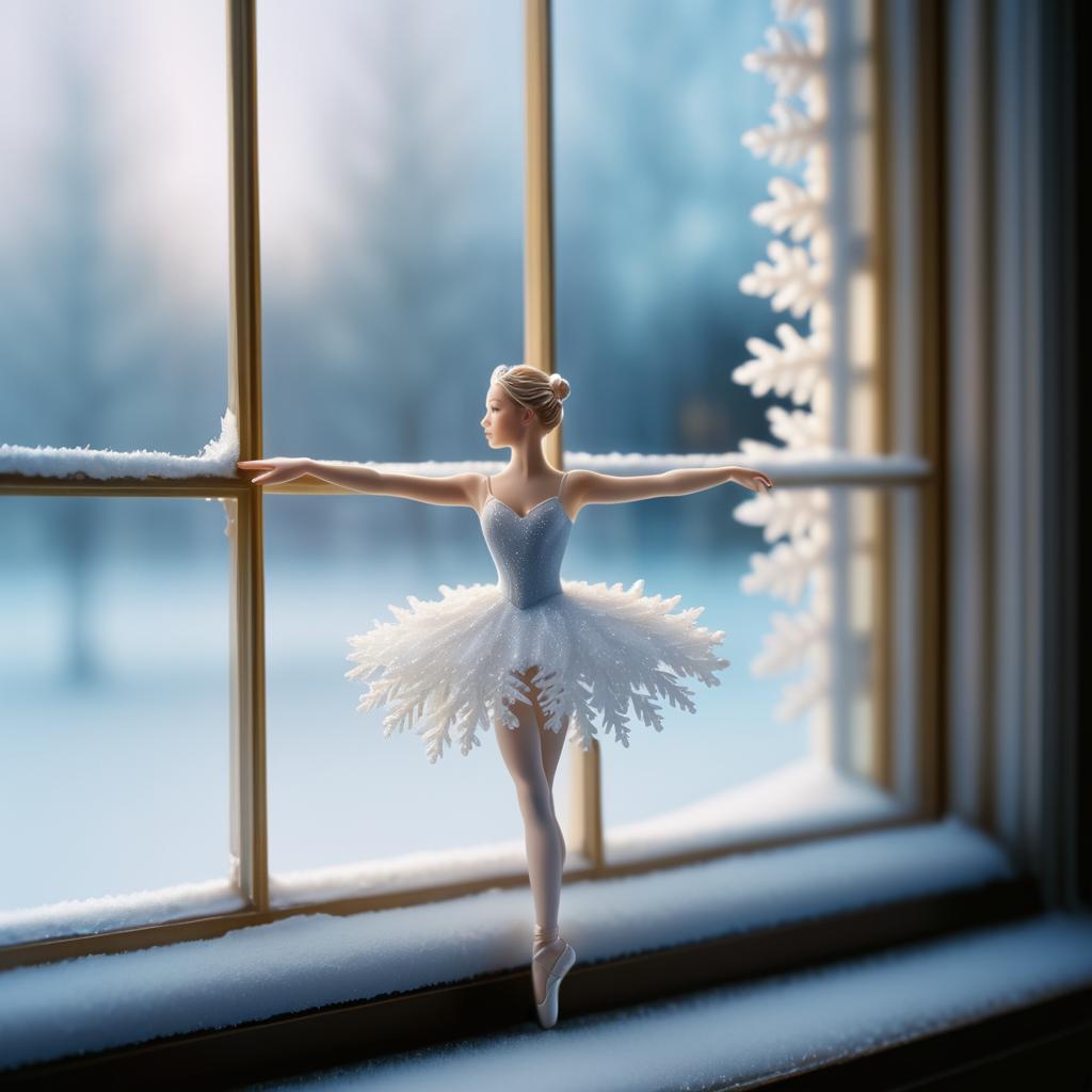 Cinematic Snowflake Ballerina Portrait