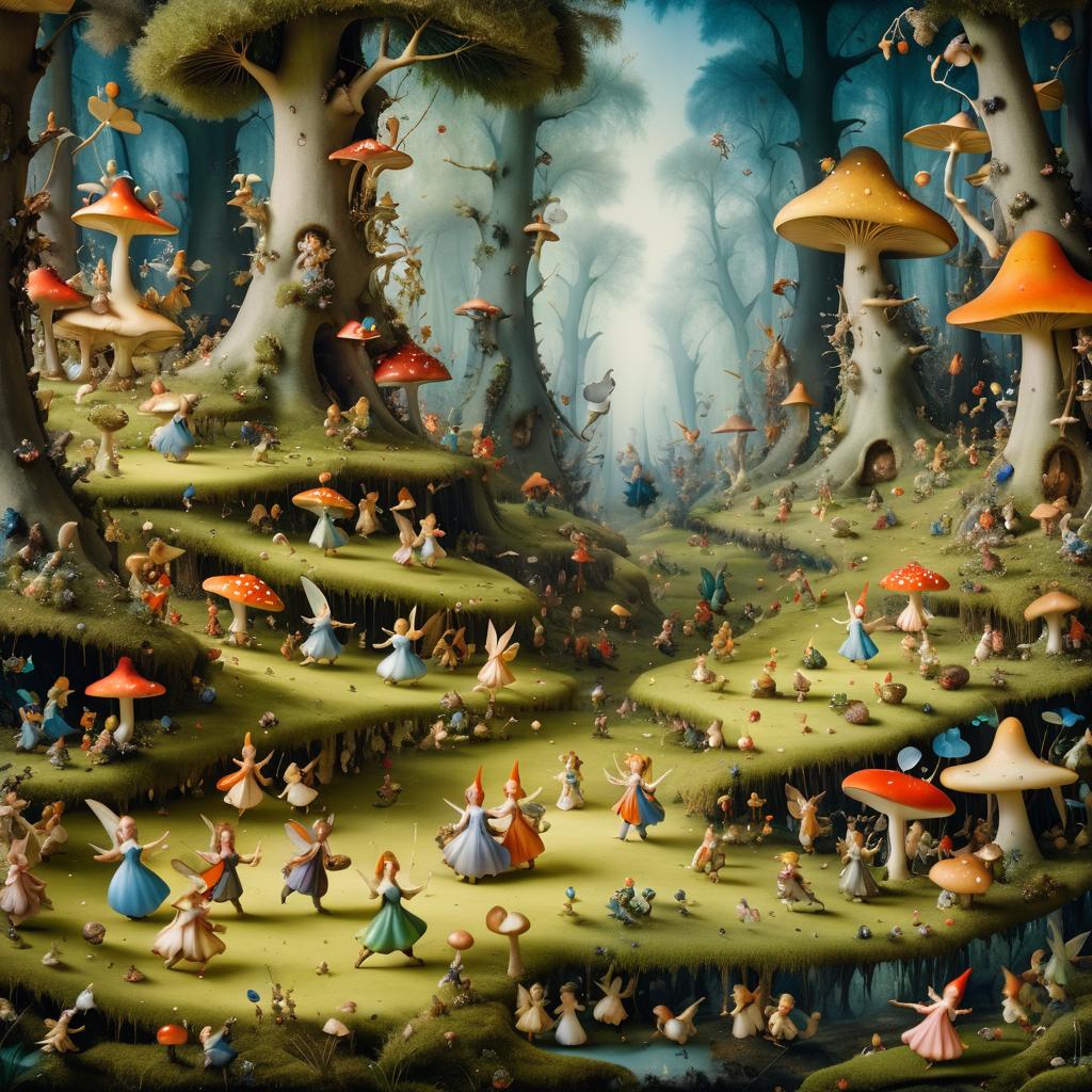 Surreal Enchanted Forest with Fairies