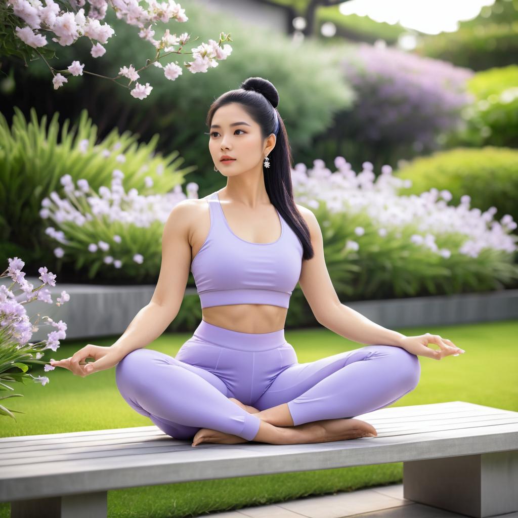 Radiant Yoga Instructor in Serene Setting