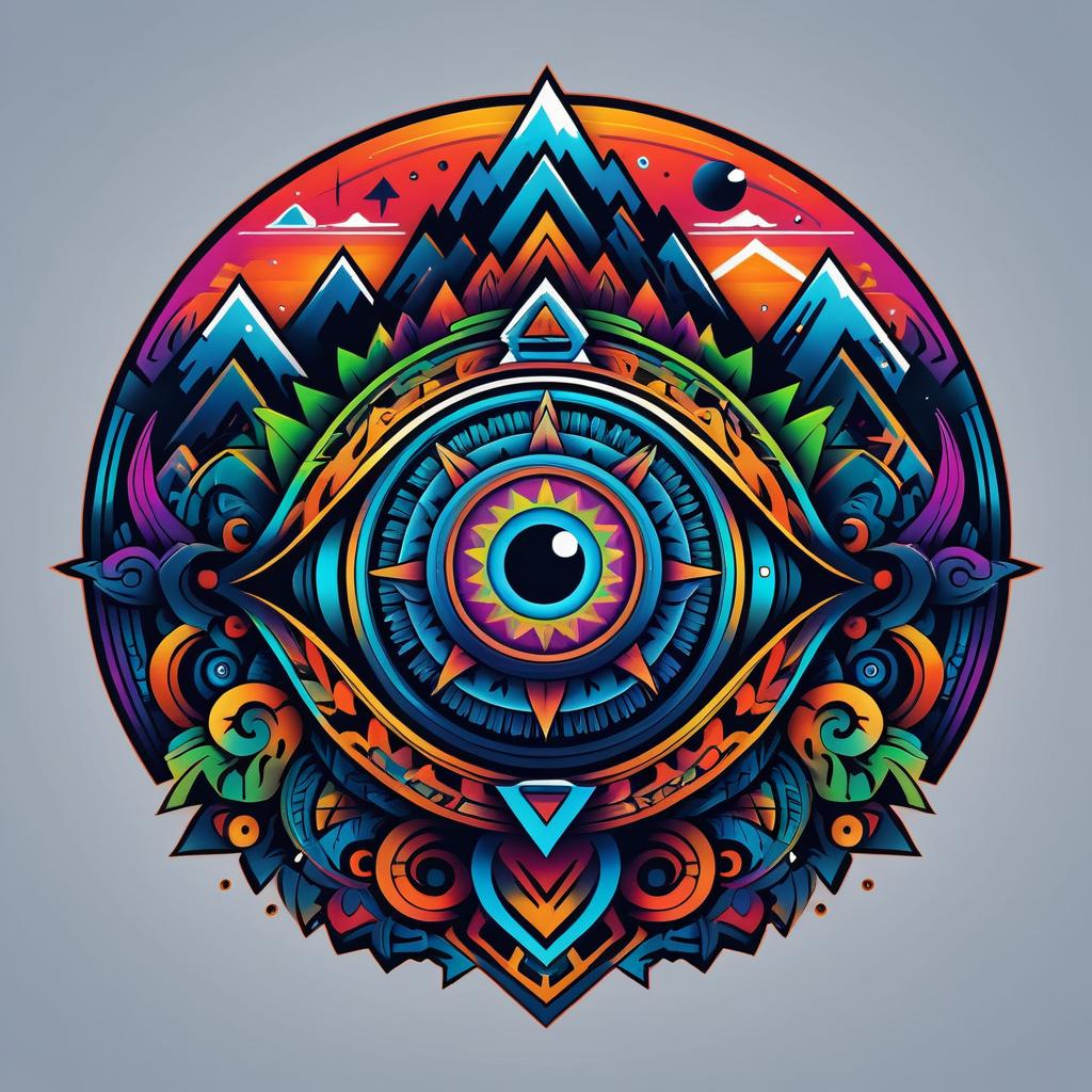 Vibrant Cyclops Tattoo Logo Design