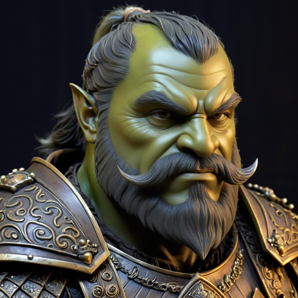 Grimble Thumbeard: Orc Portrait in Bronze