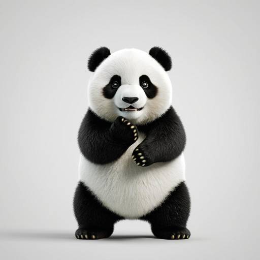 3D Animated Chubby Panda Cub Clapping