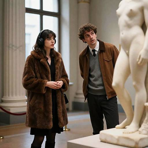 Art Museum Encounter: Two People Captured