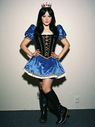 Woman in Princess Sarah Costume with Crown and Boots