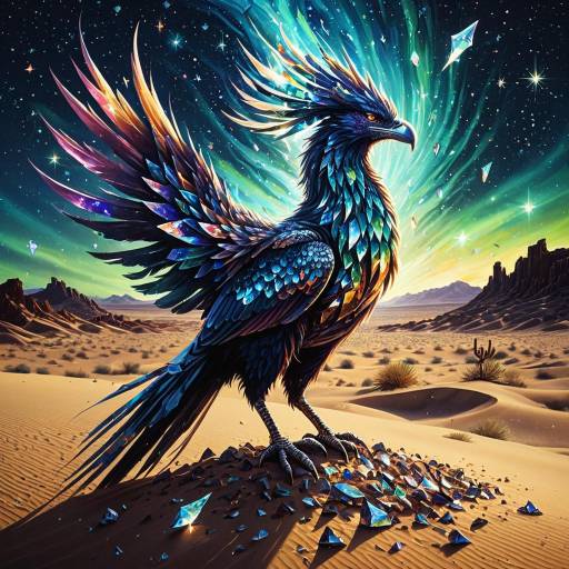 Crystalized Phoenix in Aurora Desert Crystalized Phoenix in Aurora Desert