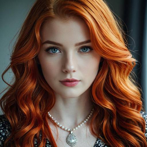 Portrait of Woman with Long Ginger Hair