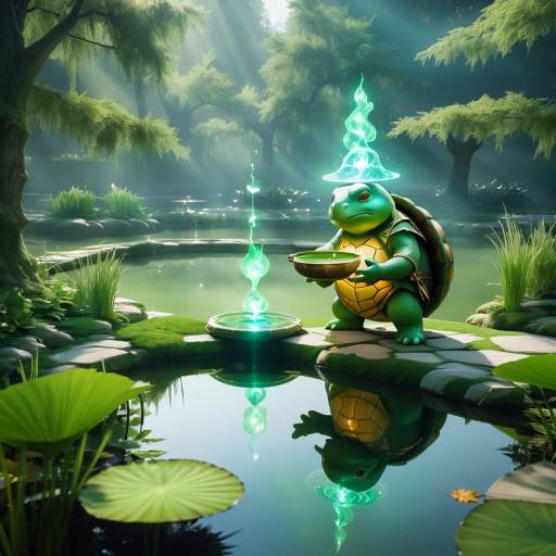 Anthropomorphic Turtle Sage Brewing Potion