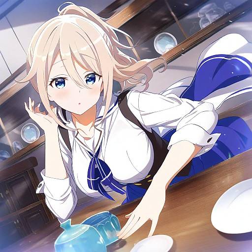 Illustration of Aoyama blue mountain, gochuumon wa usagi desu ka? in the style of Kakao (chocolate land)