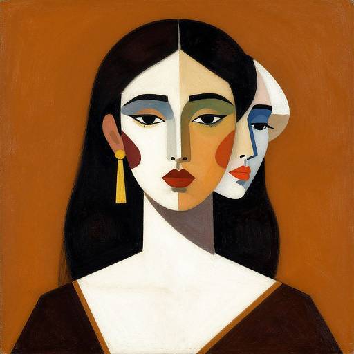 Geometric Harmony Woman Portrait