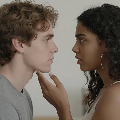 Close-up of Intense Couple Facing Each Other