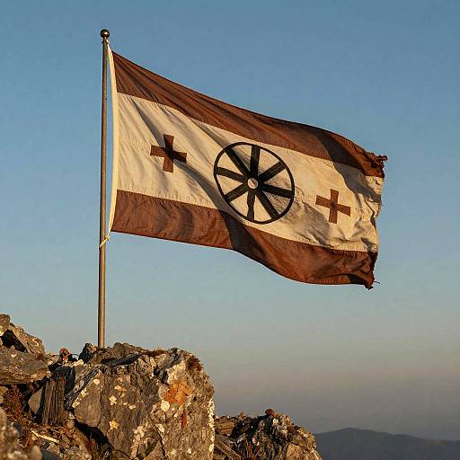 Anarcho Primitivism Flag on Mountain Summit