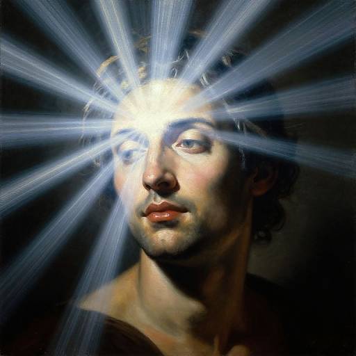 Portrait with Radiant Light Beam