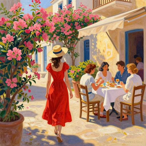Sunlit Mediterranean Street Scene