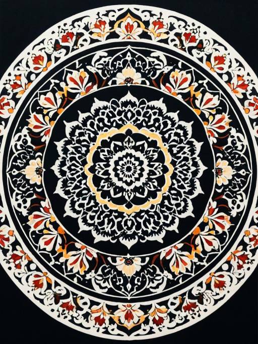 Floral Mandala with Alhamdulillah Calligraphy