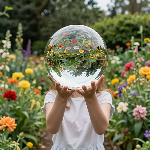 Surreal Girl and Reflective Orb
