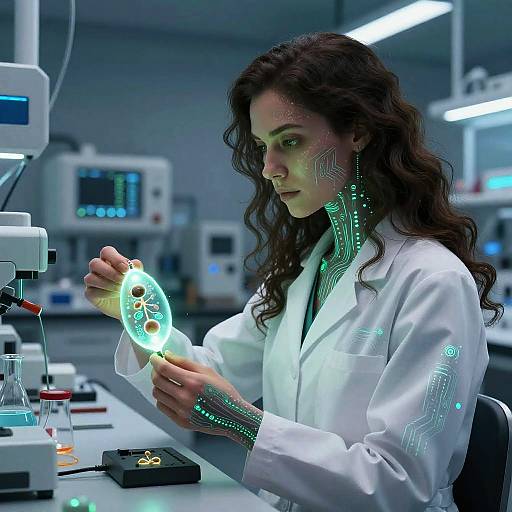Futuristic Synthetic Biologist at Work