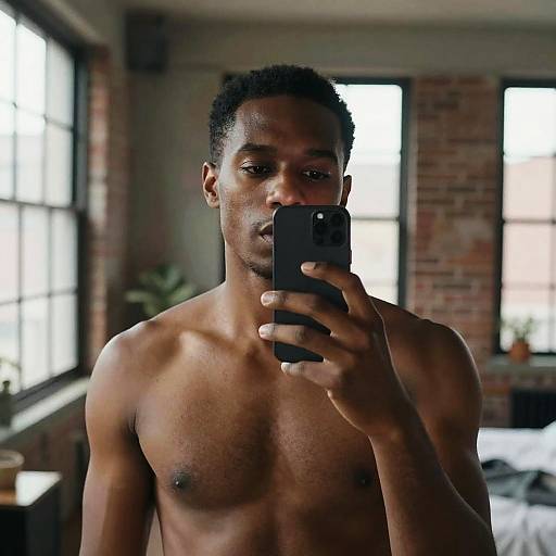 Moody Urban Loft Mirror Selfie