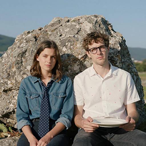 Casual Scene with Two People Outdoors