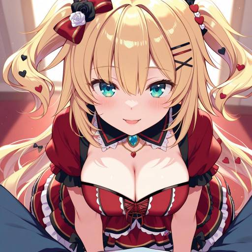 Illustration of Akai haato (gothic lolita), hololive in the style of Yetworldview kaze