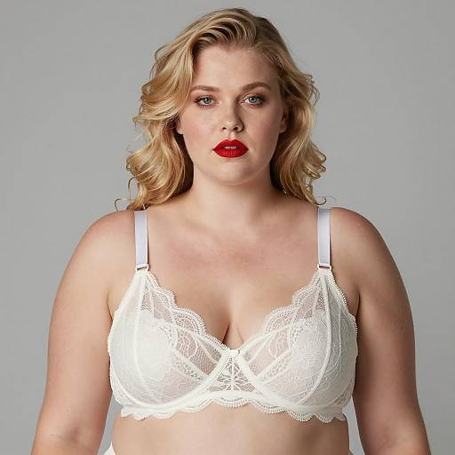Elegant Plus-Size Portrait with Lace Bra