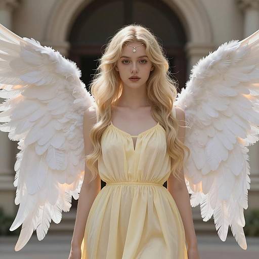 Ethereal Angelic Woman in Dreamy Setting