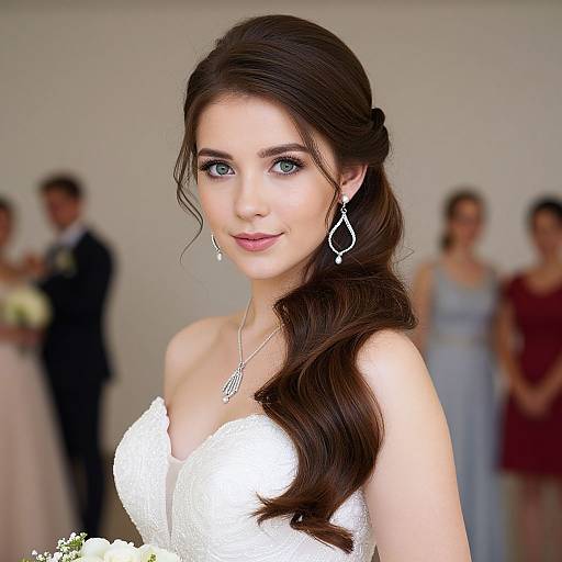 Elegant Bride with Long Hairstyle