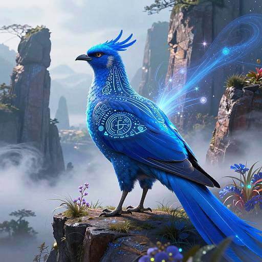 Majestic Thunderbird on Mystical Cliffside