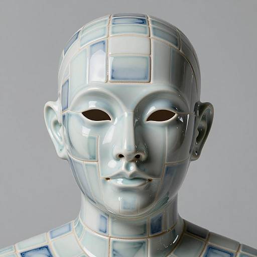 Porcelain Tile Masked Bust