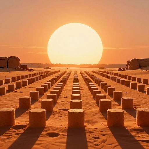 Symmetrical Cylinders Under Glowing Sun