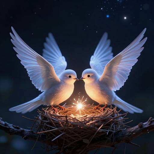 Ethereal Birds of Celestial Light