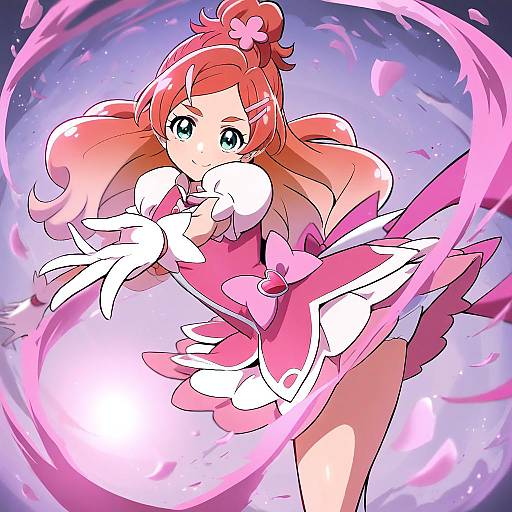 Illustration of Haruno haruka, precure in the style of Asyura kumo