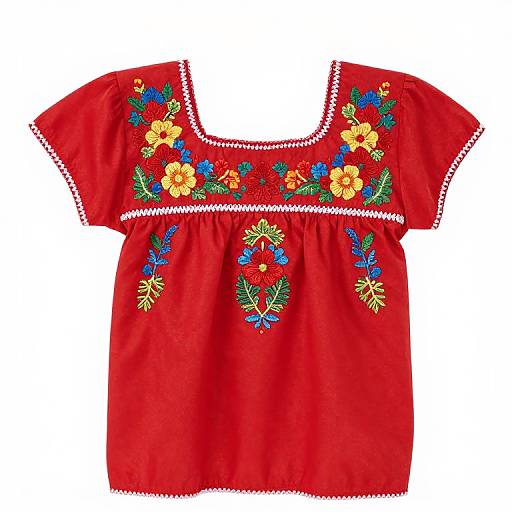Mexican Embroidered Peasant Blouse