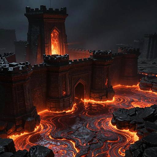 Realistic Nether Fortress Over Molten Lava