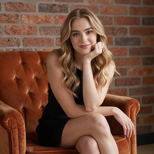 Young Woman in Velvet Armchair