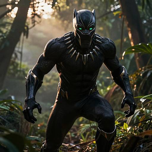 Regal Black Panther in Jungle Twilight