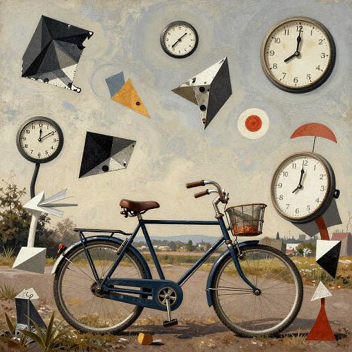 Surreal Dadaist Bicycles and Clocks