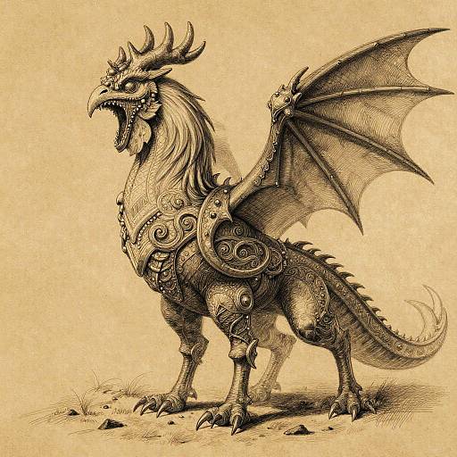 Epic Cockatrice Pencil Sketch