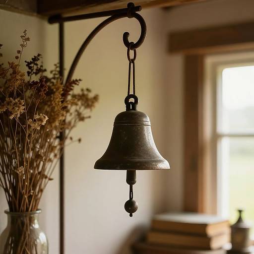 Vintage Handbell in Rustic Cottage