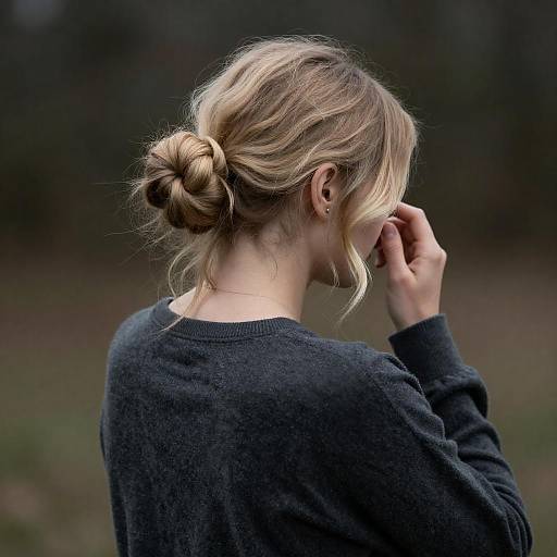 Blonde Woman in Dim Outdoor Setting