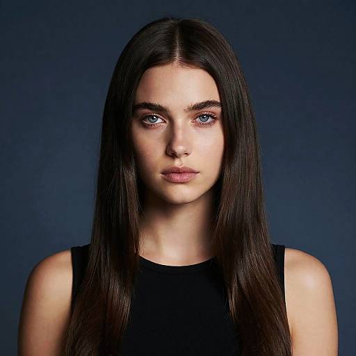 Portrait of Young Woman with Blue Eyes