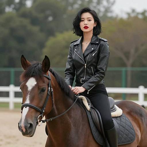 Confident Equestrian in Stylish Attire