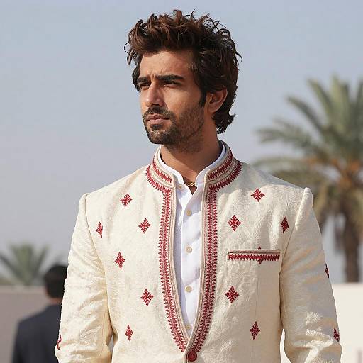 Stylish Man in Traditional Indian Sherwani